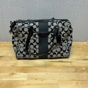 Black and Grey Logo Coach Purse